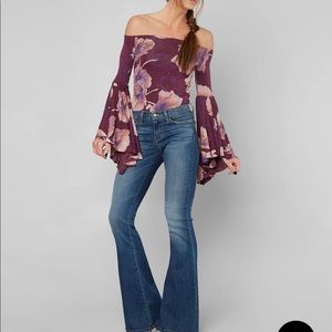 Free People  Printed Birds Of Paradise Top size M